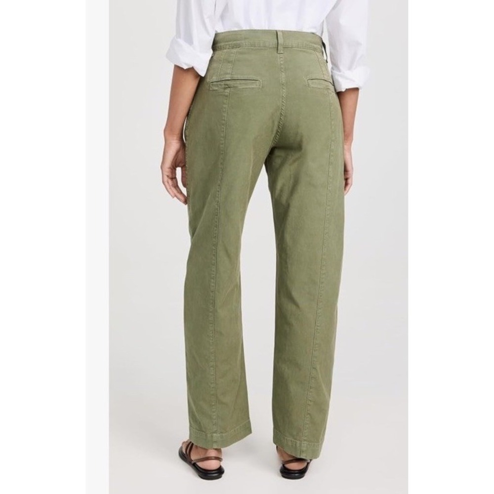 AYR Size 27 The Recess Olive Green Wide Leg High Rise Front Seam Canvas Pants - Picture 2 of 14